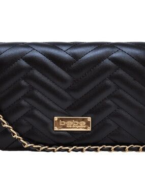 🖤 BNWT bebe Sophia Small Crossbody Bag | Black Quilted Chain Strap Purse